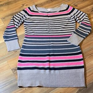 Y2K Playful Striped Sweater Dress Size Large